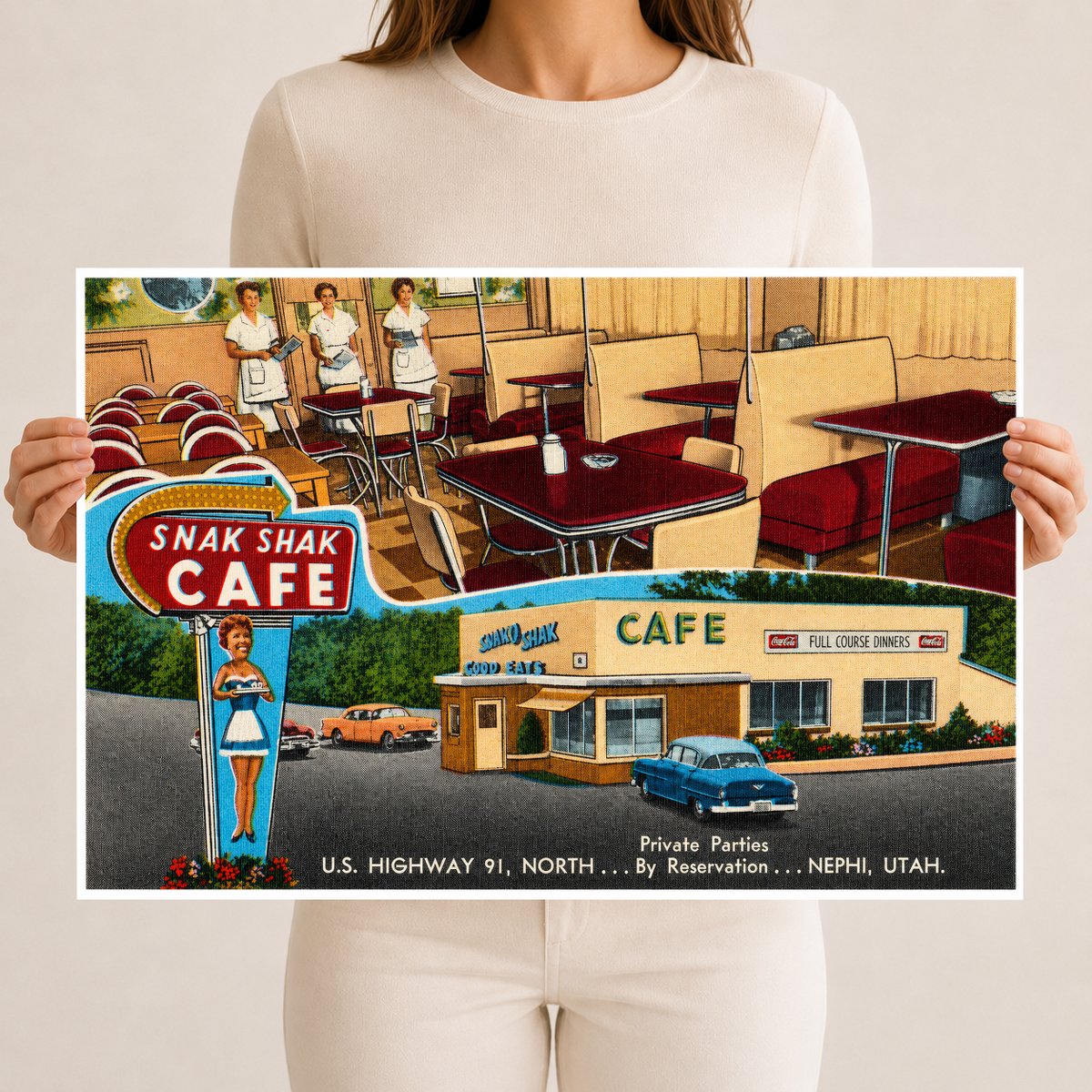 Nephi, UT: Snak Shak Café, U.S. Highway 91, north... Private parties by reservation... Nephi