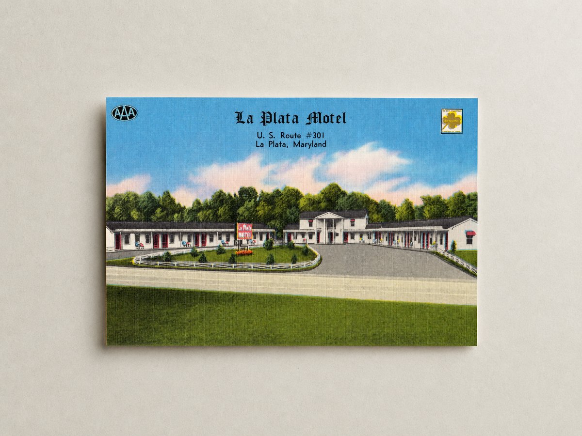 La Plata Motel, U. S. Route #301, La Plata, Maryland — Vintage Maryland Postcard