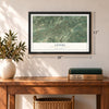 Centre, Perry County, Pennsylvania map, 12 x 18 inch print in a black frame in an entryway