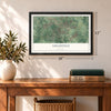 Loganville, Georgia map, 12 x 18 inch print in a black frame in an entryway