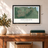 South Toms River, New Jersey map, 12 x 18 inch print in a black frame in an entryway