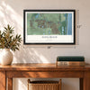 Dania Beach, Florida map, 12 x 18 inch print in a black frame in an entryway