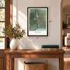 Patchogue, New York map, 12 x 18 inch print in a black frame in an entryway