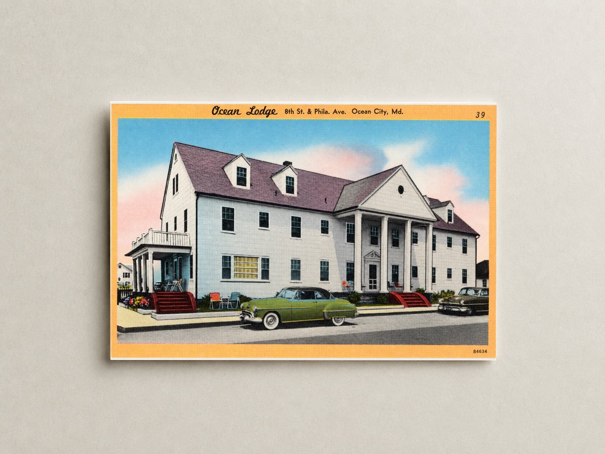 Ocean Lodge, 8th St. & Phila. Ave., Ocean City, MD — Vintage Maryland Postcard