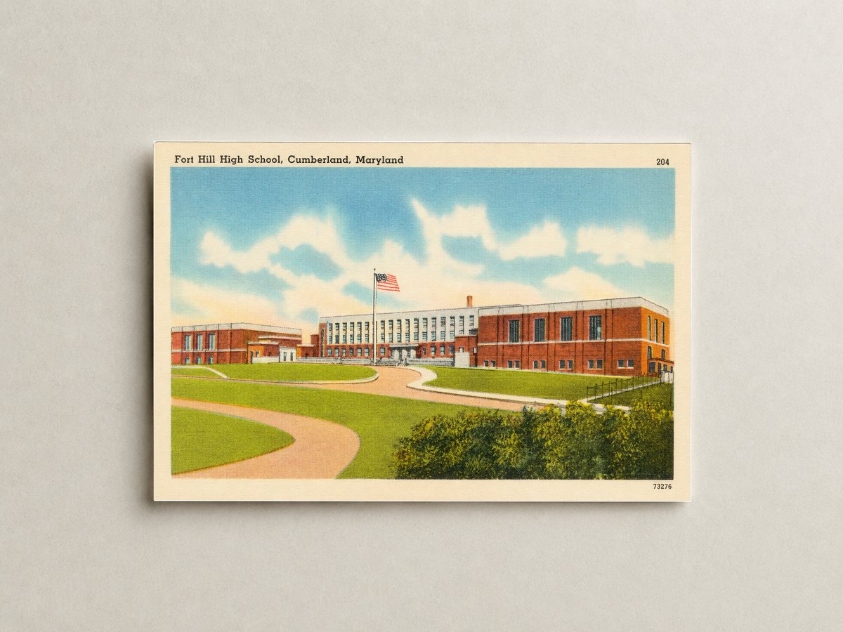 Fort Hill High School, Cumberland, Maryland — Vintage Maryland Postcard