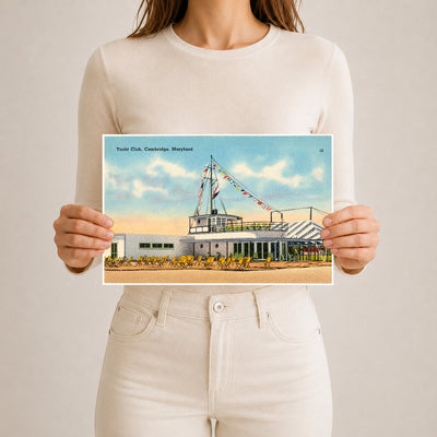 Yacht Club, Cambridge, Maryland — Vintage Maryland Postcard