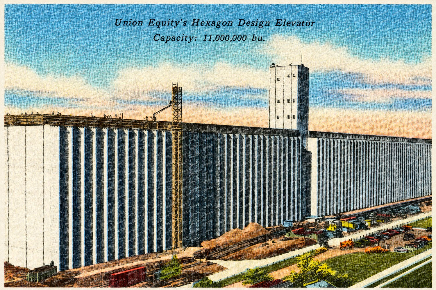 Enid, OK: Union Equity's Hexagon Design Elevator. Capacity: 11,000,000 bu.