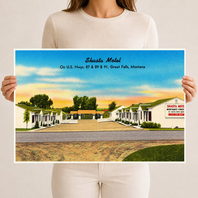 Great Falls, MT: Shasta Motel, on U.S. Hwys. 87 & 89 & 91