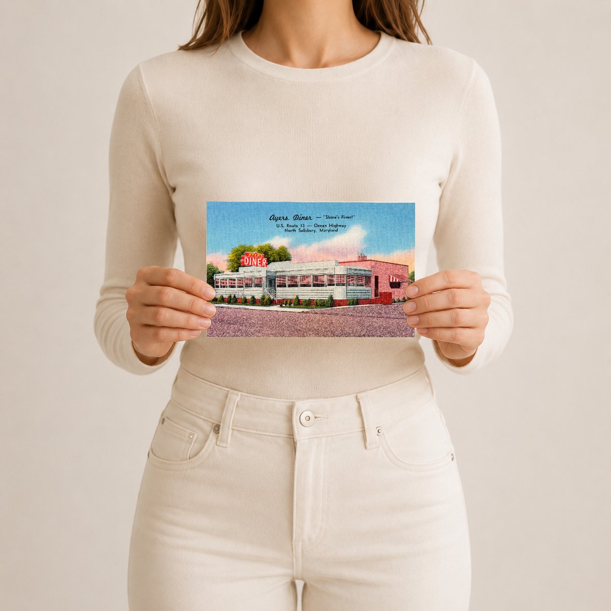 Ayers Diner -- "Shore's Finest", U. S. Route 13 -- Ocean Highway, North Salisbury, Maryland — Vintage Maryland Postcard
