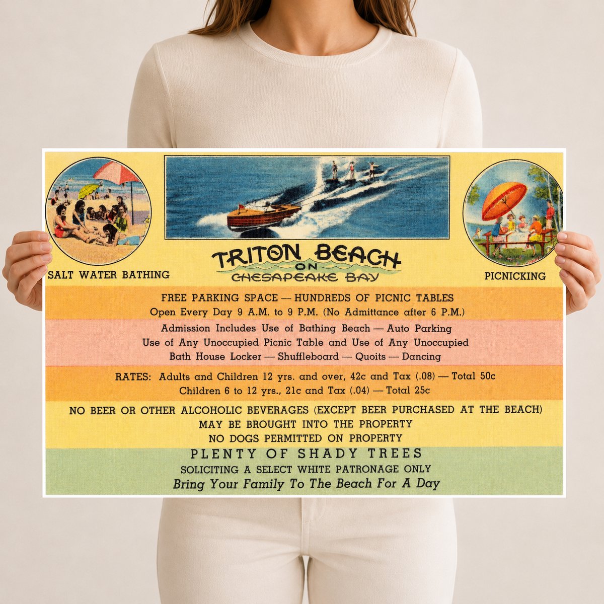 Triton Beach on Chesapeake Bay — Vintage Maryland Postcard