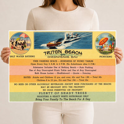 Triton Beach on Chesapeake Bay — Vintage Maryland Postcard
