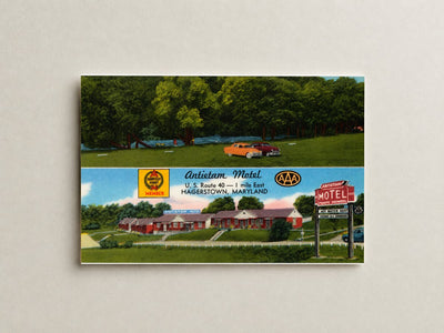 Antietam Motel, U. S. Route 40 -- 1 mile east, Hagerstown, Maryland — Vintage Maryland Postcard