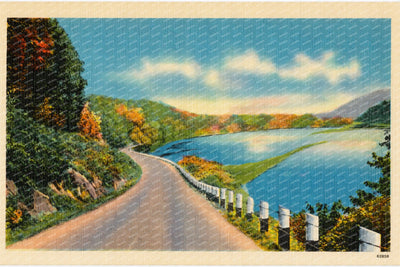 Road overlooking waterway — Vintage Maryland Postcard