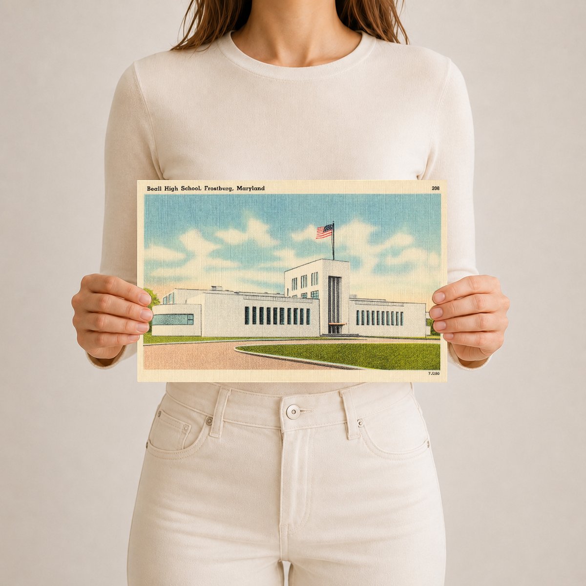 Beall High School, Frostburg, Maryland — Vintage Maryland Postcard