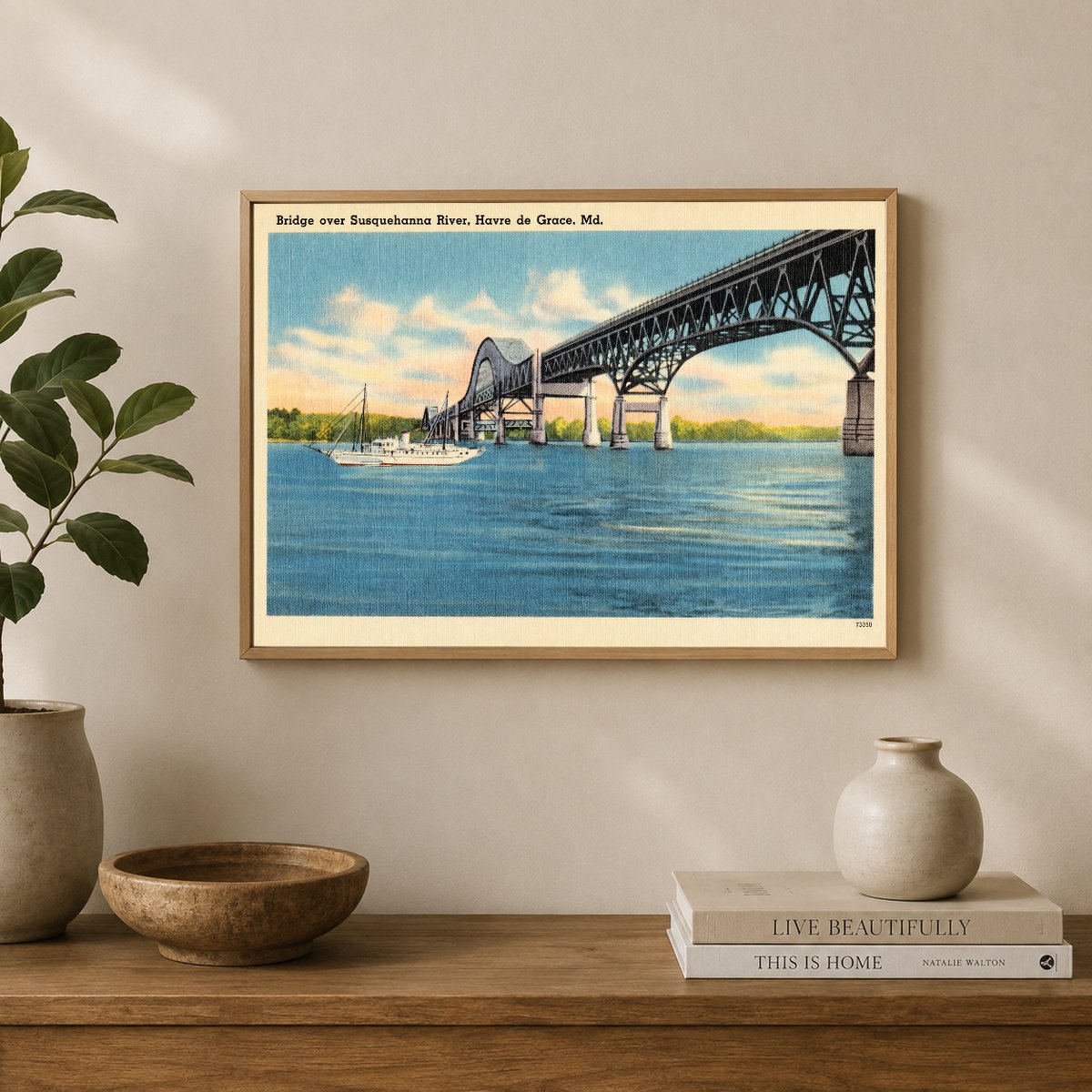 Bridge over Susquehanna River, Havre de Grace, MD — Vintage Maryland Postcard