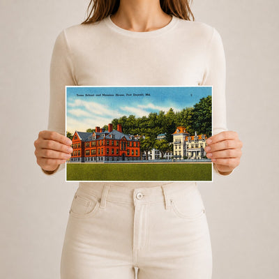 Tome School and mansion house, Port Deposit, MD — Vintage Maryland Postcard