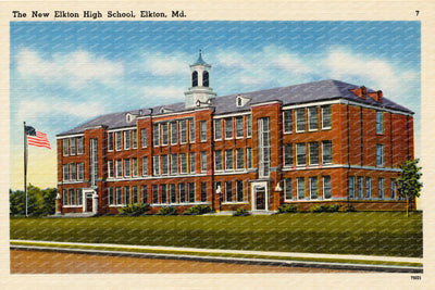 The new Elkton High School, Elkton, MD — Vintage Maryland Postcard