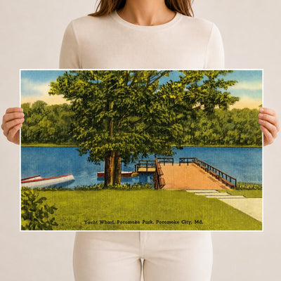 Yacht Wharf, Pocomoke Park, Pocomoke City, MD — Vintage Maryland Postcard