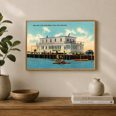 Ship Cafe at the Yacht Basin, Ocean City, Maryland — Vintage Maryland Postcard