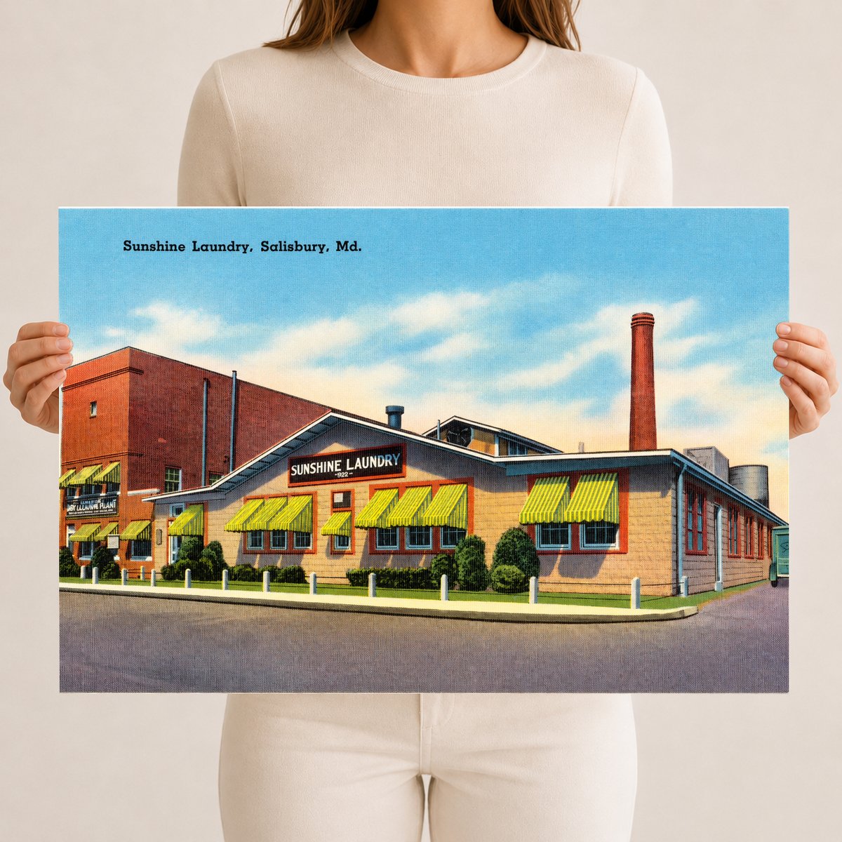 Sunshine Laundry, Salisbury, MD — Vintage Maryland Postcard