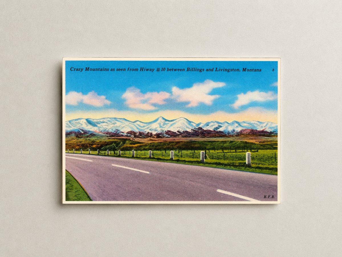 Billings, MT: Crazy Mountains as seen from Hiway #10 between Billings and Livingston