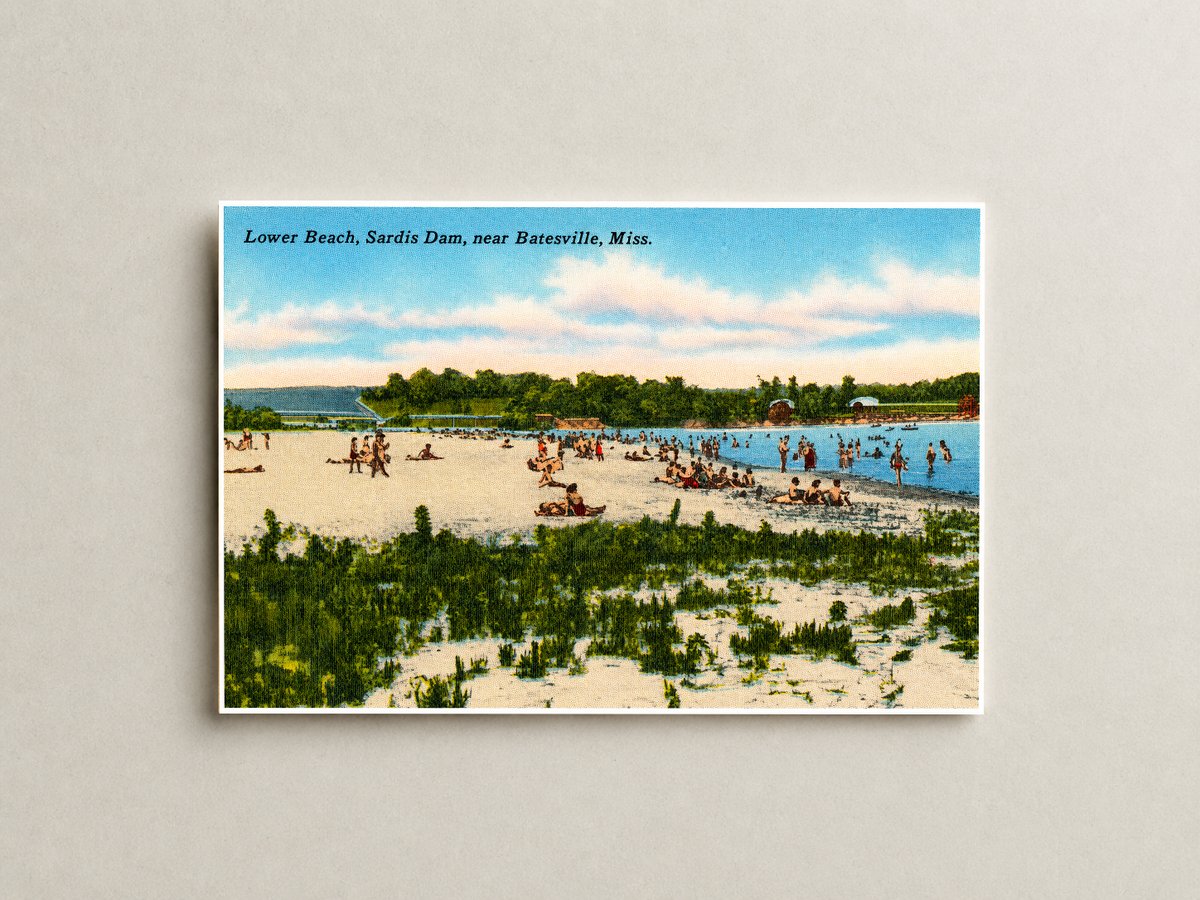 Sardis Lake, MS: Lower beach, Sardis Dam, near Batesville