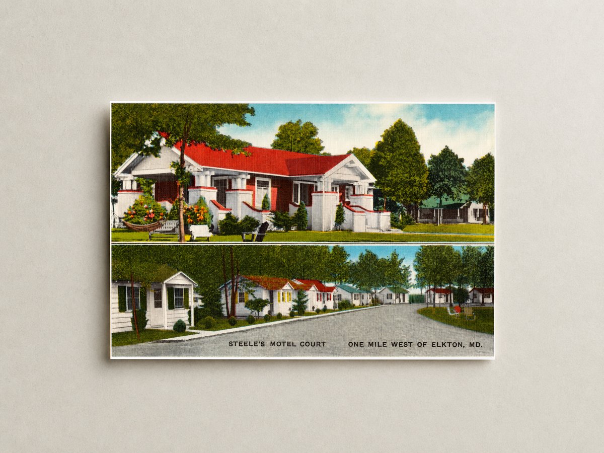 Steele's Motel Court, one mile west of Elkton, MD — Vintage Maryland Postcard