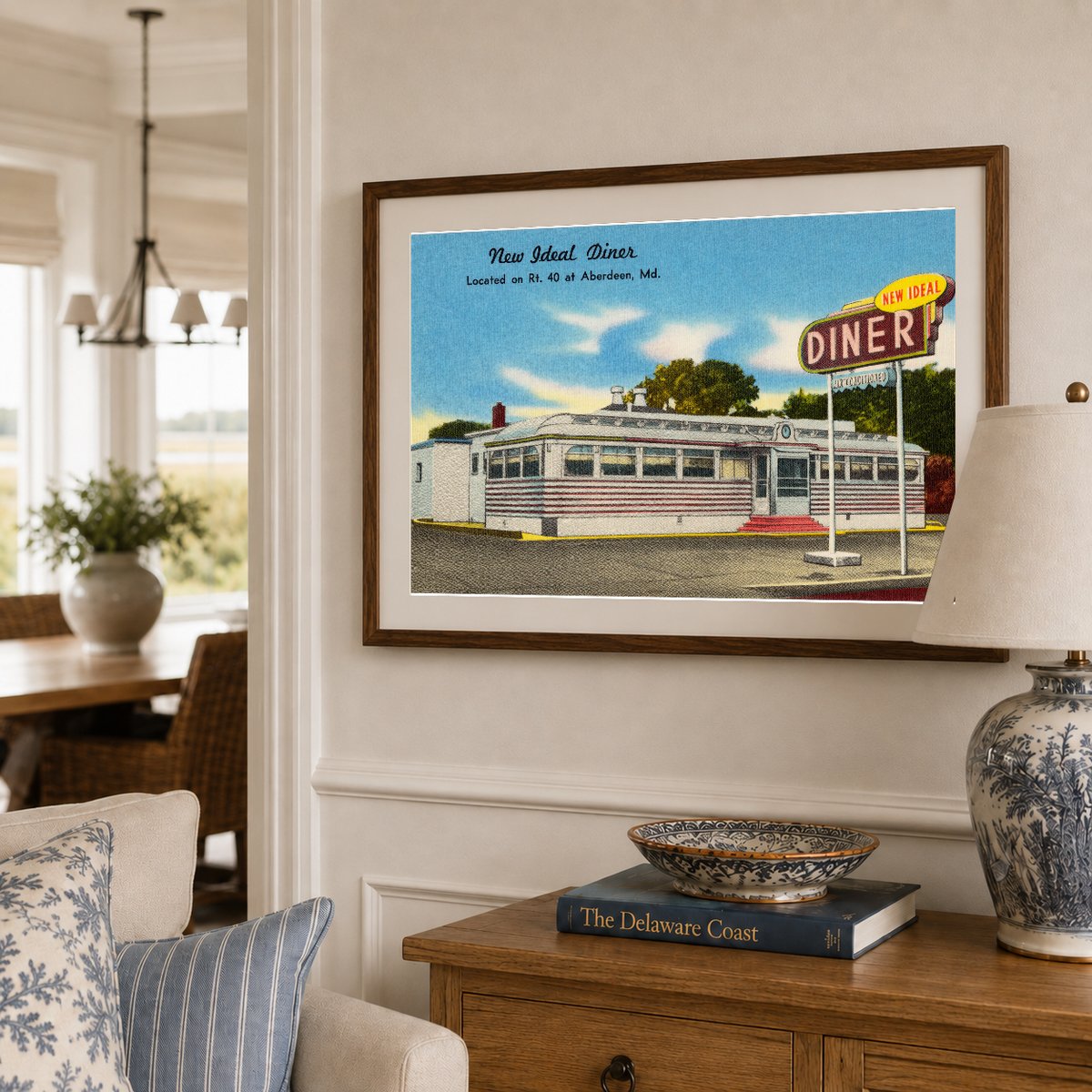 New Ideal Diner, located on Rt. 40 at Aberdeen, MD — Vintage Maryland Postcard