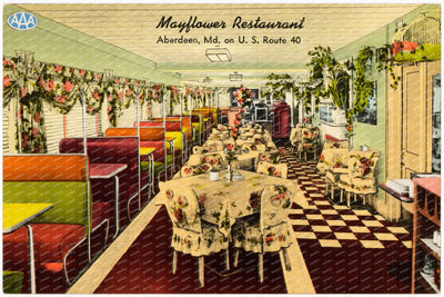 Mayflower Restaurant, Aberdeen, MD on U. S. Route 40 — Vintage Maryland Postcard