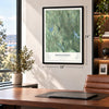 Middlebury, Connecticut map, 18 x 24 inch print in a black frame in a home office