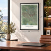 Lehigh Acres, Florida map, 18 x 24 inch print in a black frame in a home office