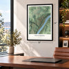 Dravosburg, Pennsylvania map, 18 x 24 inch print in a black frame in a home office