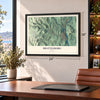 Brattleboro, Vermont map, 18 x 24 inch print in a black frame in a home office