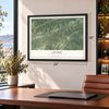 Centre, Perry County, Pennsylvania map, 18 x 24 inch print in a black frame in a home office