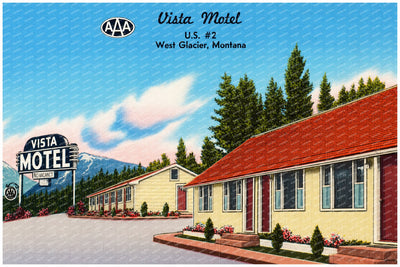 West Glacier, MT: Vista Motel, U.S. #2