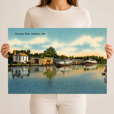 Wicomico River, Salisbury, MD — Vintage Maryland Postcard
