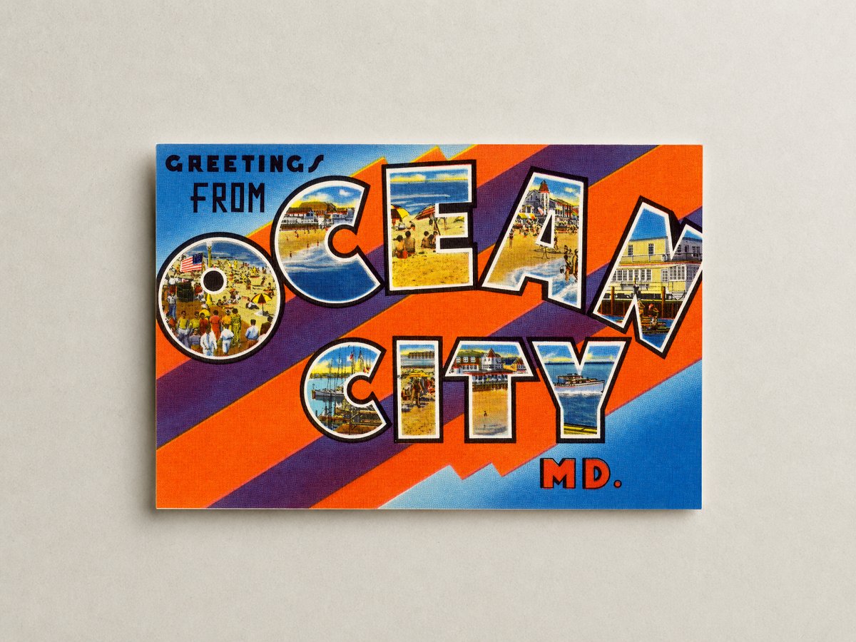 Greetings from Ocean City — Vintage Maryland Postcard