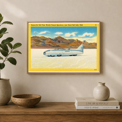 Bonneville Salt Flats, UT: Bonneville Salt Flats, "World's fastest speedway." Utah