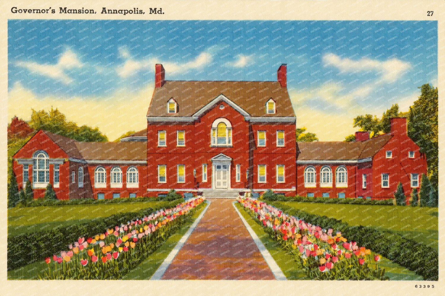 Governor's mansion, Annapolis, MD — Vintage Maryland Postcard