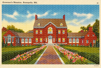 Governor's mansion, Annapolis, MD — Vintage Maryland Postcard