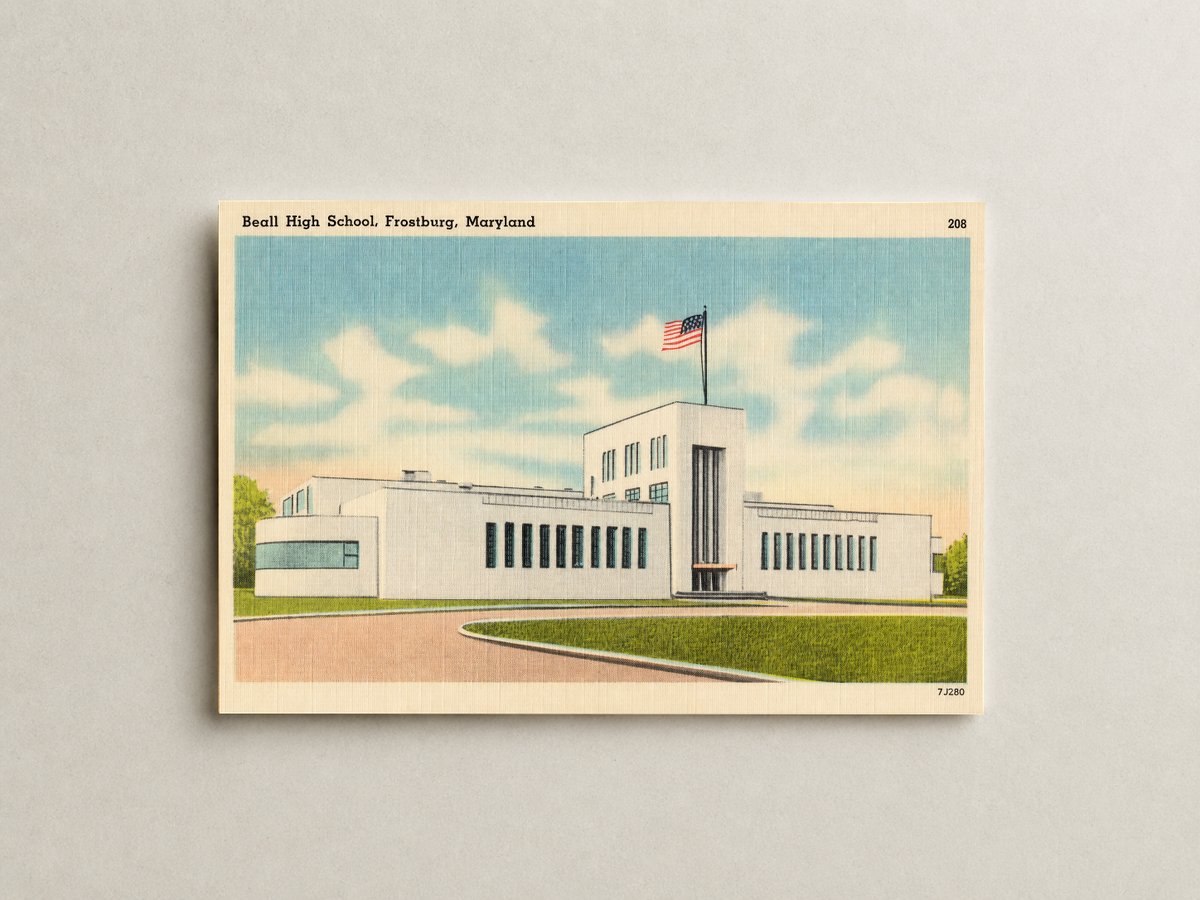 Beall High School, Frostburg, Maryland — Vintage Maryland Postcard