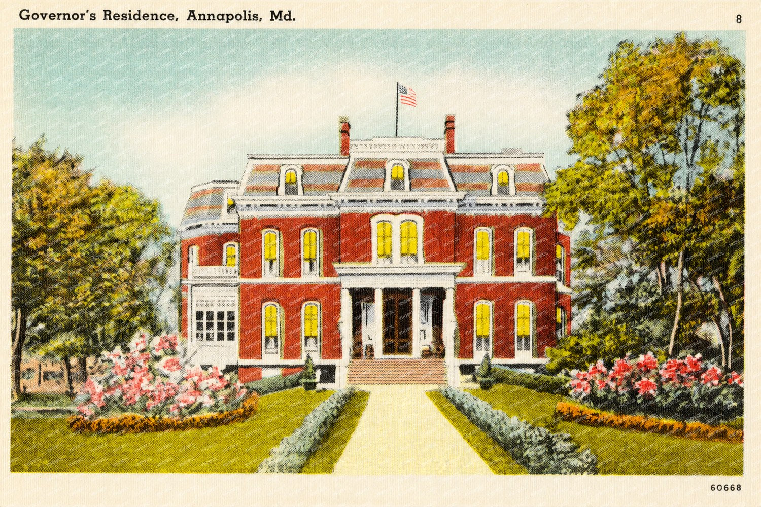 Governor's residence, Annapolis, MD — Vintage Maryland Postcard