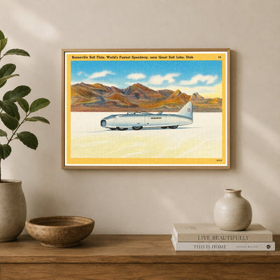 Bonneville Salt Flats, UT: Bonneville Salt Flats, "World's fastest speedway." Utah