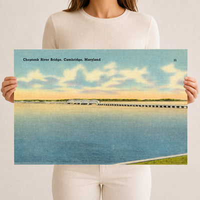 Choptank River Bridge, Cambridge, Maryland — Vintage Maryland Postcard