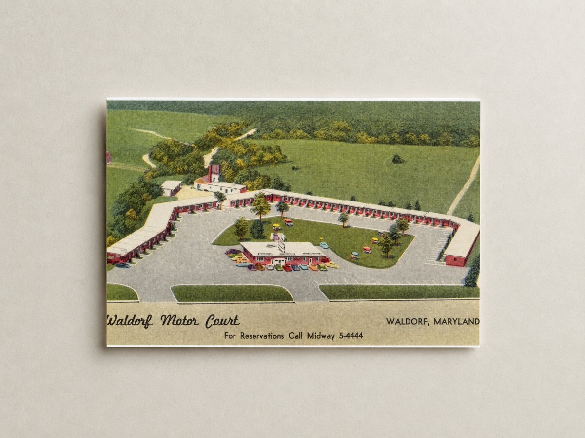 Waldorf Motor Court, Waldorf, Maryland — Vintage Maryland Postcard