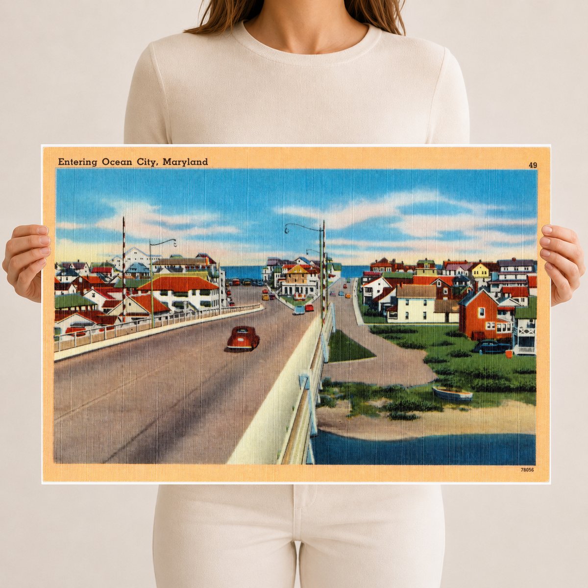Entering Ocean City, Maryland — Vintage Maryland Postcard