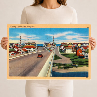 Entering Ocean City, Maryland — Vintage Maryland Postcard