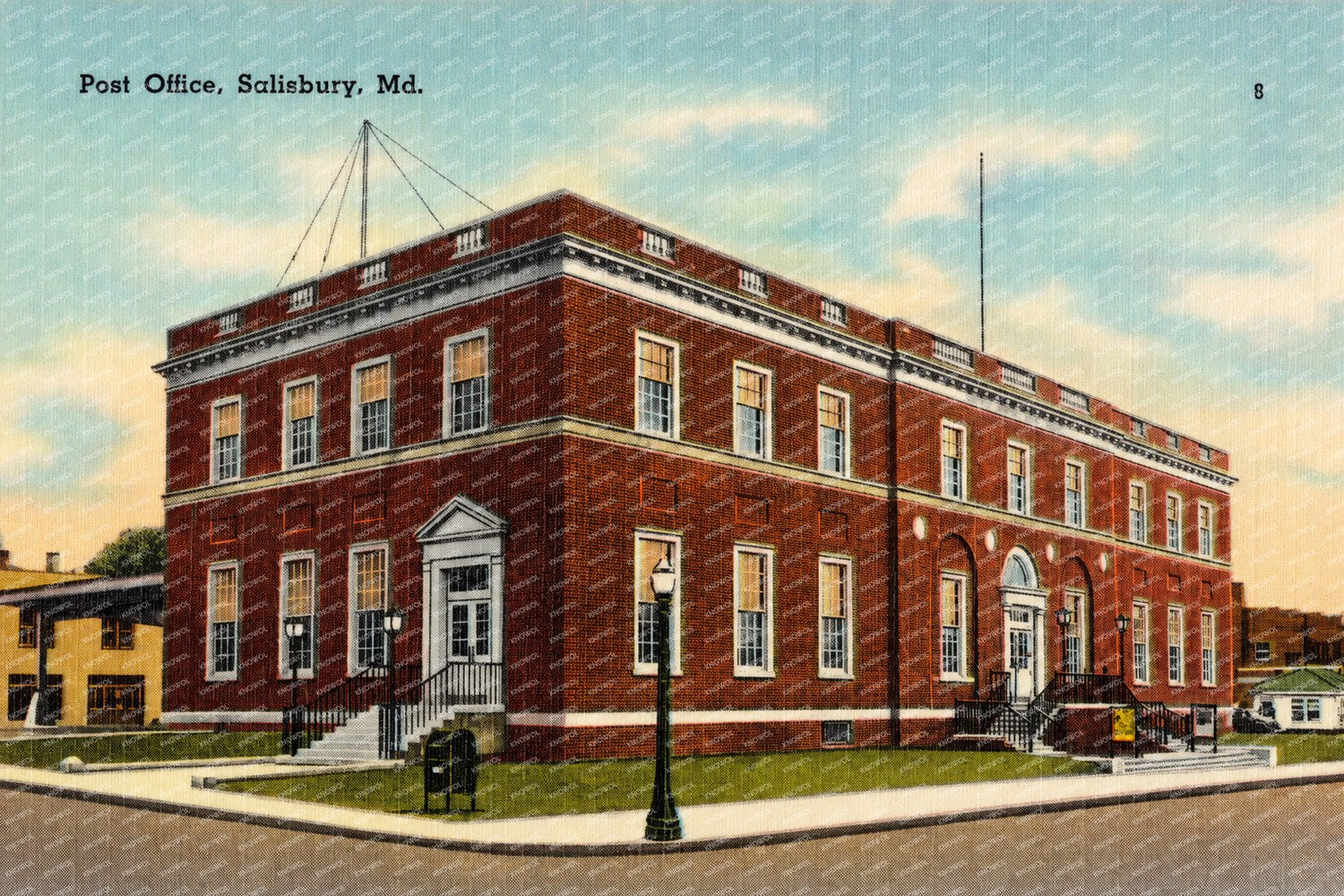 Post office, Salisbury, MD — Vintage Maryland Postcard