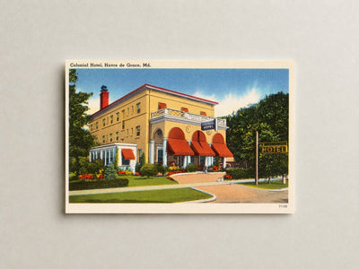 Colonial Hotel, Havre de Grace, MD — Vintage Maryland Postcard