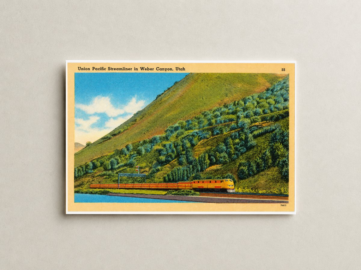Weber Canyon, UT: Union Pacific Streamliner in Weber Canyon